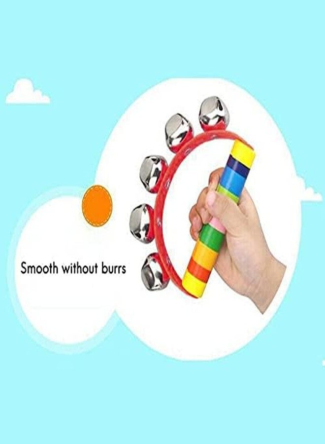 شورو مجموعة ألعاب خشخيشة خشبية ملونة وغير سامة للأطفال، عبوة من قطعتين (تصميم متنوع) - Image 5